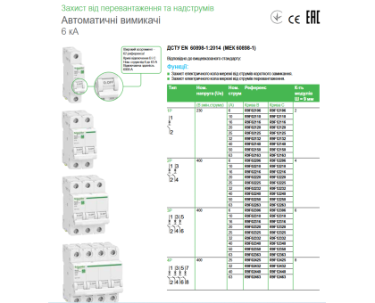 Автомат 50 ампер 3 фази 3p, тип C, 6kA (R9F12350) Resi9 Schneider Electric