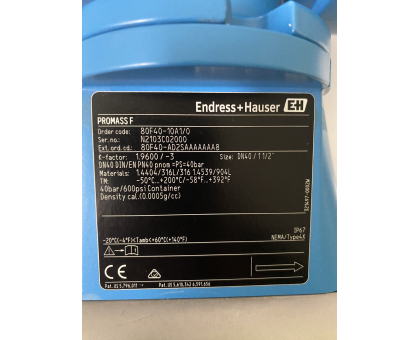 Promass 80F40 витратомір коріолісовий DN40 Endress+Hauser (80F40-AD2SAAAAAAA8)
