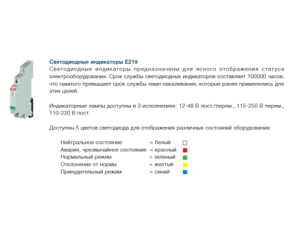 E219-D Світлодіодний індикатор (зелений) (2CCA703402R0001) ABB