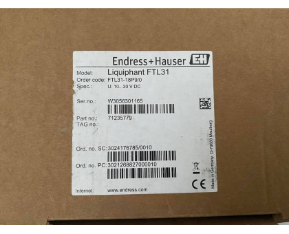 FTL31 сигналізатор рівня вібраційний Liquiphant FTL31-18P9/0 (FTL31-AA4S2BAWDJ) Endress+Hauser