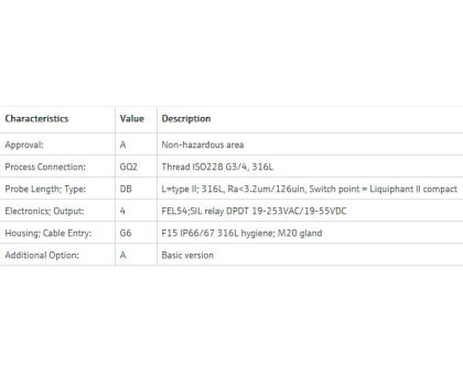 FTL51 сигналізатор рівня вібраційний FTL51-2944/0 (FTL51-AGQ2DB4G6A) Endress+Hauser
