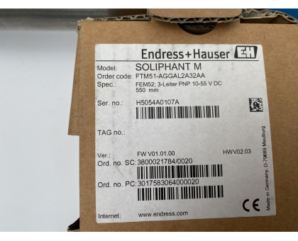FTM51-AGGAL2A32AA сигналізатор рівня вібраційний Soliphant M L=550mm Endress+Hauser