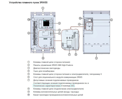 3RW5543-6HA04, плавний пуск 110 кВт SIEMENS