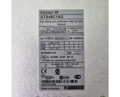 ATS48C14Q плавний пуск 75 кВт прстрій плавного пуску 140А Schneider Electric